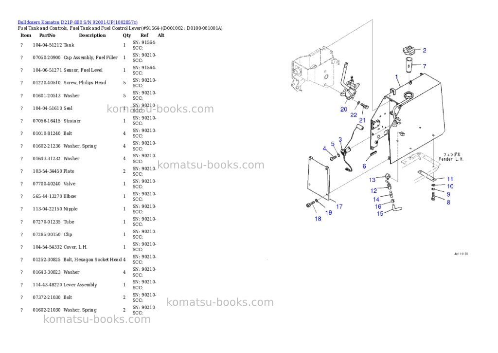 Komatsu D21P-8E0 S/N 92001-UP Parts catalog cover Page 10