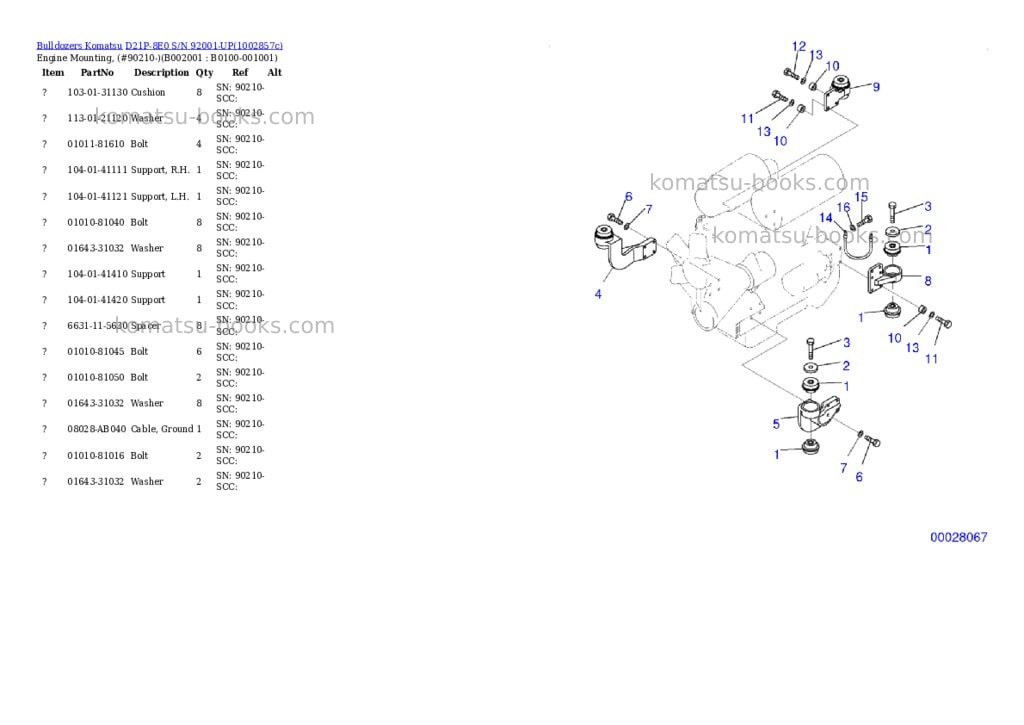Komatsu D21P-8E0 S/N 92001-UP Parts catalog cover Page 2
