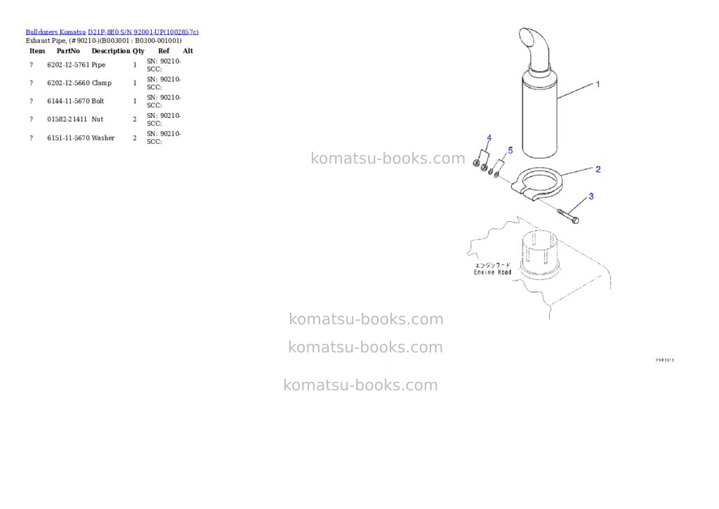 Komatsu D21P-8E0 S/N 92001-UP Parts catalog cover Page 3