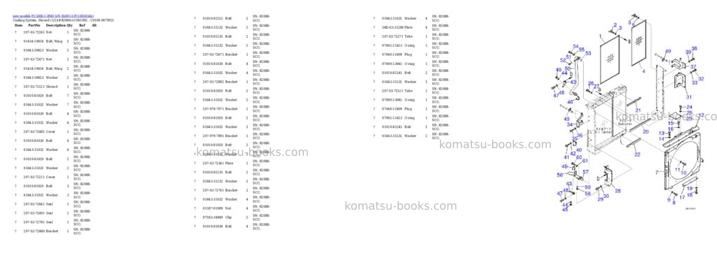 Komatsu PC300LC-8M0 S/N 85001-UP Parts catalog cover Page 4 Komatsu PC300LC-8M0 S/N 85001-UP Parts catalog cover Page 4