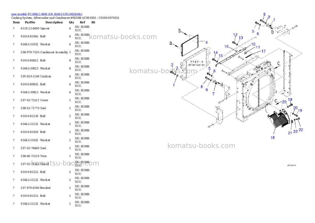 Komatsu PC300LC-8M0 S/N 85001-UP Parts catalog cover Page 5 Komatsu PC300LC-8M0 S/N 85001-UP Parts catalog cover Page 5