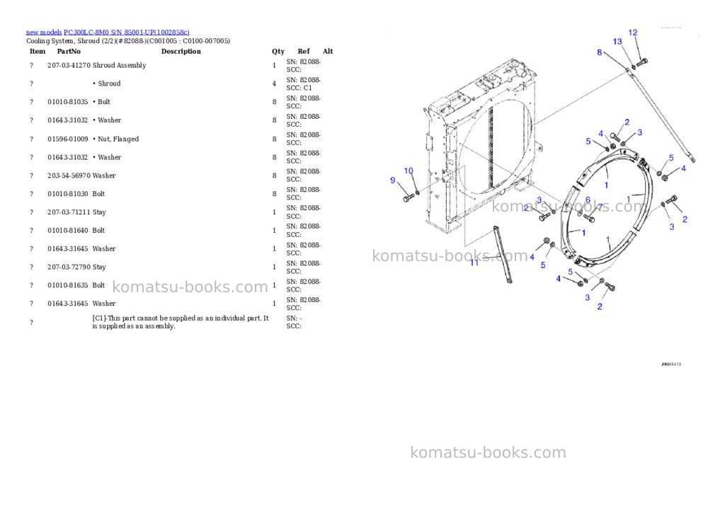 Komatsu PC300LC-8M0 S/N 85001-UP Parts catalog cover Page 7 Komatsu PC300LC-8M0 S/N 85001-UP Parts catalog cover Page 7