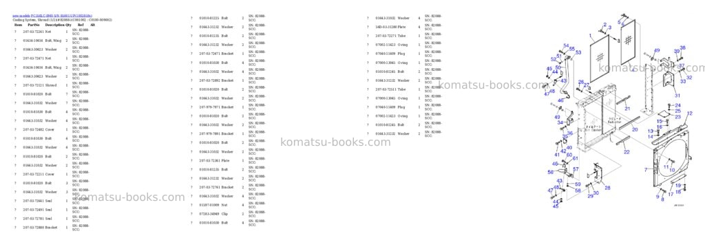 Komatsu PC350LC-8M0 S/N 85001-UP Parts catalog cover Page 4 Komatsu PC350LC-8M0 S/N 85001-UP Parts catalog cover Page 4