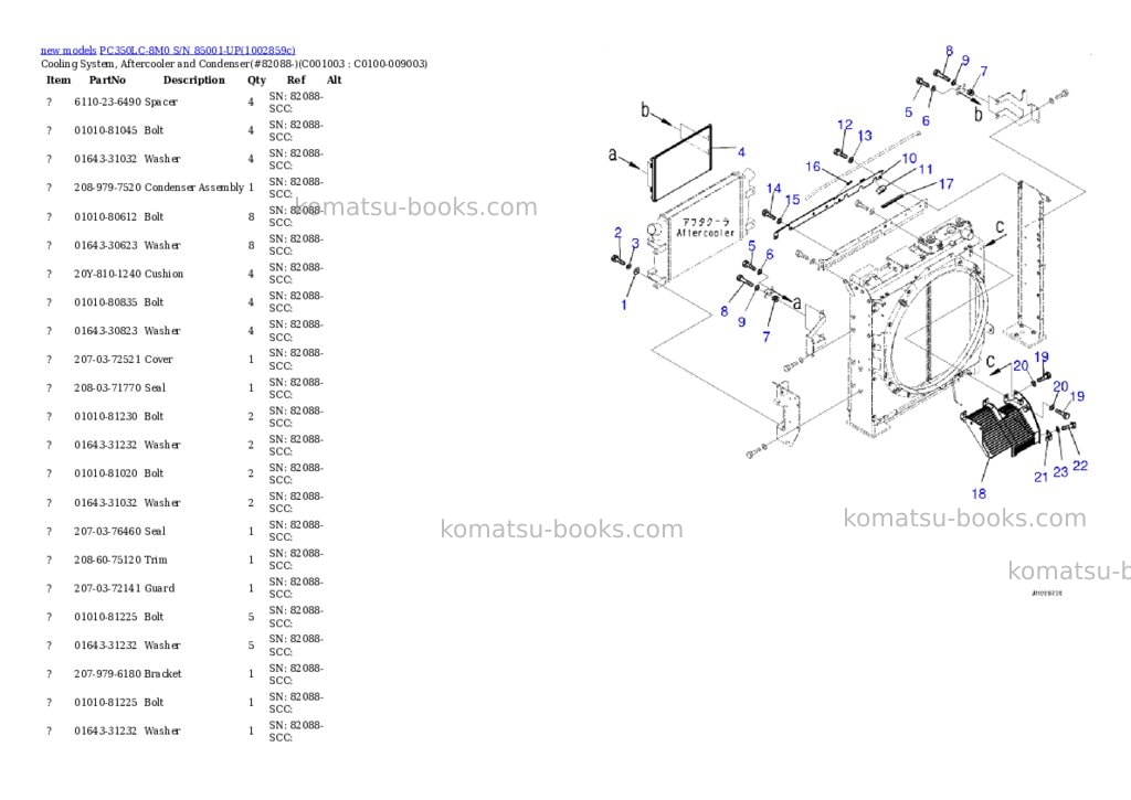 Komatsu PC350LC-8M0 S/N 85001-UP Parts catalog cover Page 5 Komatsu PC350LC-8M0 S/N 85001-UP Parts catalog cover Page 5