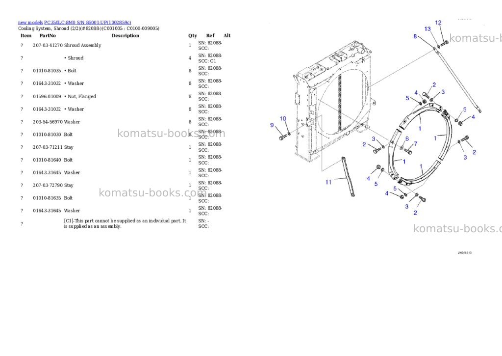 Komatsu PC350LC-8M0 S/N 85001-UP Parts catalog cover Page 7 Komatsu PC350LC-8M0 S/N 85001-UP Parts catalog cover Page 7