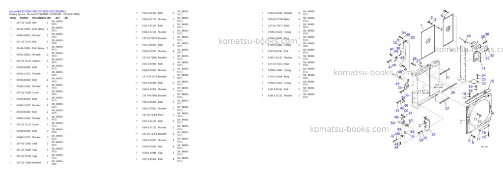 Komatsu PC350LC-8M2 S/N 85001-UP Parts catalog cover Page 7 Komatsu PC350LC-8M2 S/N 85001-UP Parts catalog cover Page 7