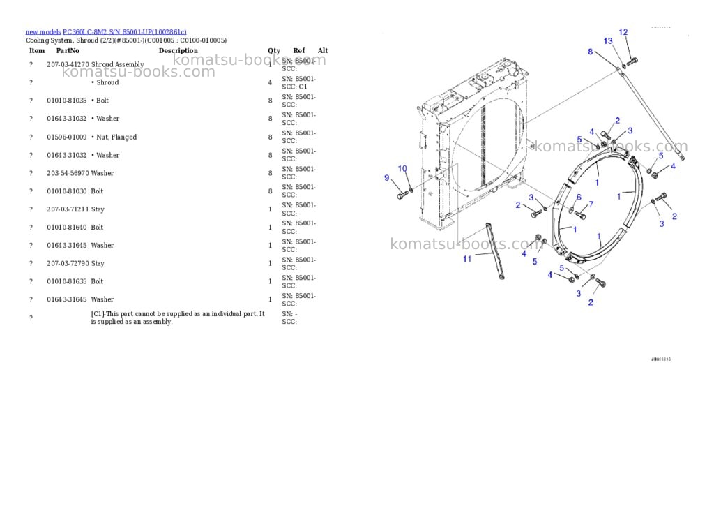 Komatsu PC360LC-8M2 S/N 85001-UP Parts catalog cover Page 3 Komatsu PC360LC-8M2 S/N 85001-UP Parts catalog cover Page 3