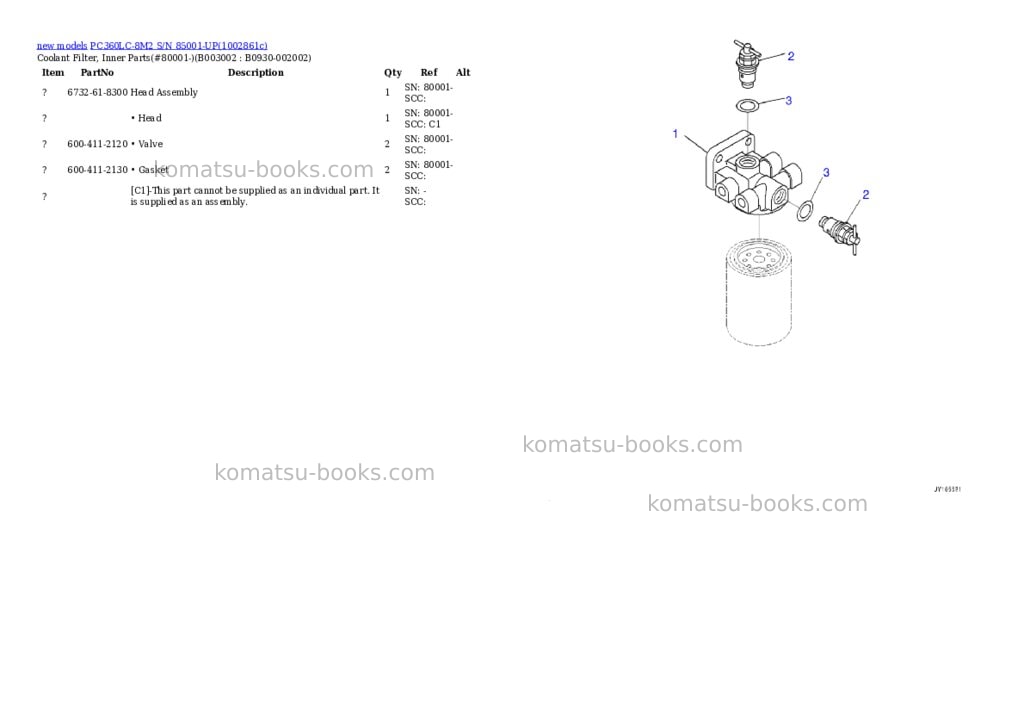 Komatsu PC360LC-8M2 S/N 85001-UP Parts catalog cover Page 4 Komatsu PC360LC-8M2 S/N 85001-UP Parts catalog cover Page 4