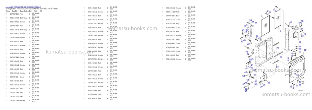 Komatsu PC360LC-8M2 S/N 85001-UP Parts catalog cover Page 7 Komatsu PC360LC-8M2 S/N 85001-UP Parts catalog cover Page 7