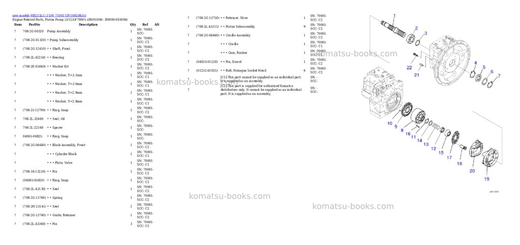 Komatsu HB215LC-3 S/N 71001-UP Parts catalog cover Page 6