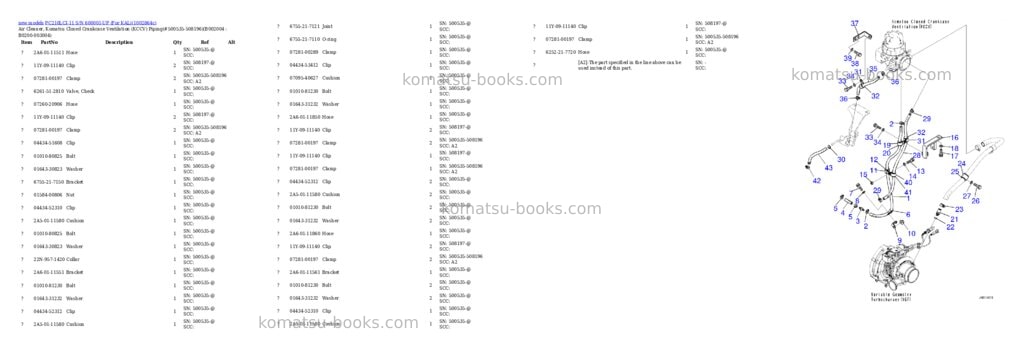 Komatsu PC210LCI-11 S/N 600001-UP (For KAL) Parts catalog cover Page 5