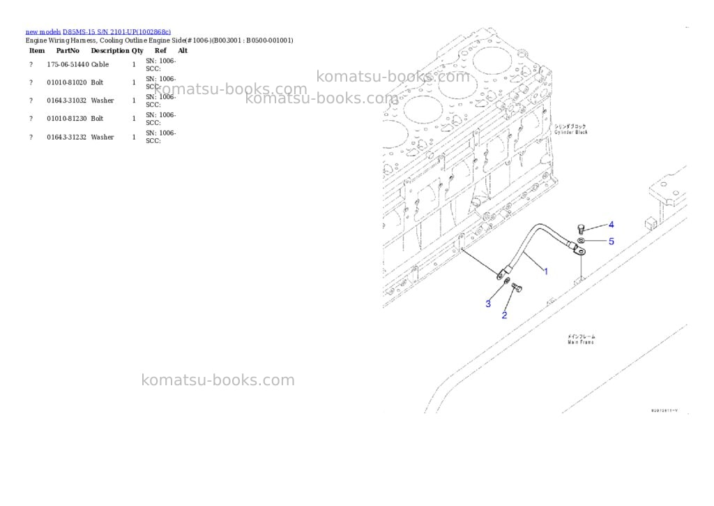 Komatsu D85MS-15 S/N 2101-UP Parts catalog cover Page 3
