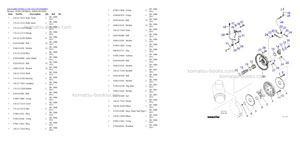 Komatsu D85MS-15 S/N 2101-UP Parts catalog cover Page 6