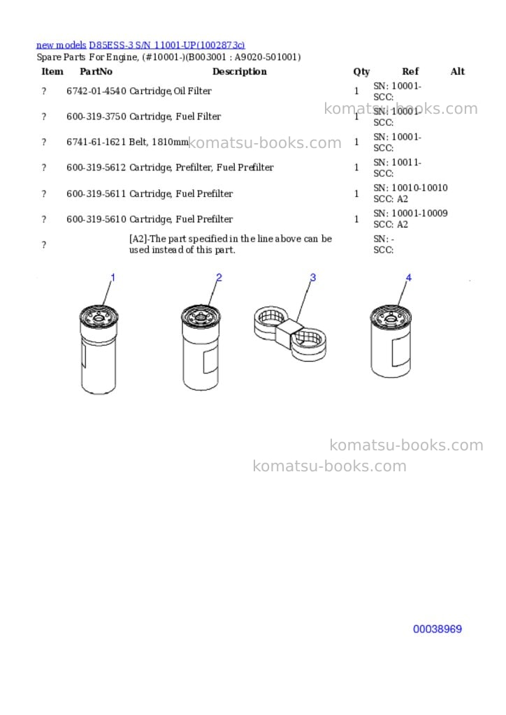 Komatsu D85ESS-3 S/N 11001-UP Parts catalog cover Page 5