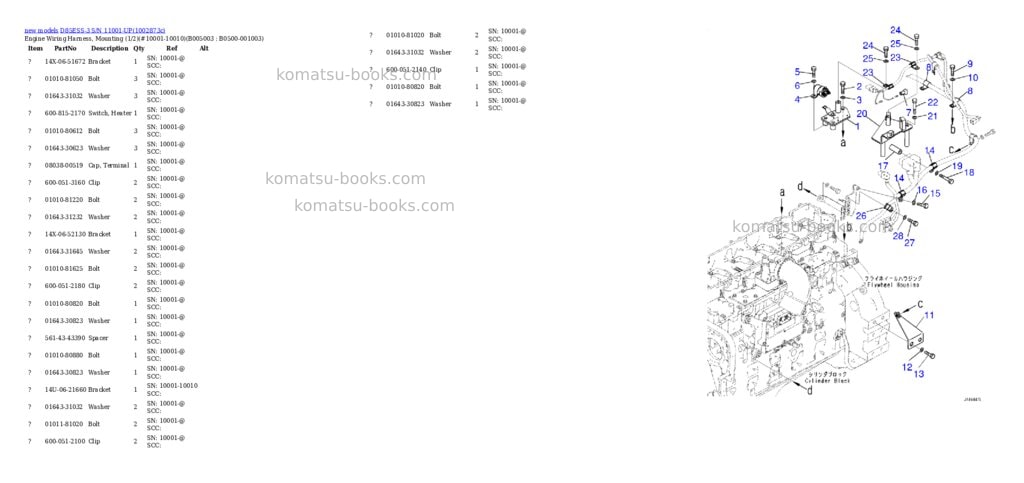 Komatsu D85ESS-3 S/N 11001-UP Parts catalog cover Page 9