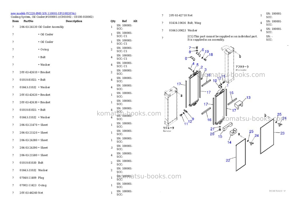 Komatsu PC220-8M0 S/N 110001-UP Parts catalog cover Page 8 Komatsu PC220-8M0 S/N 110001-UP Parts catalog cover Page 8