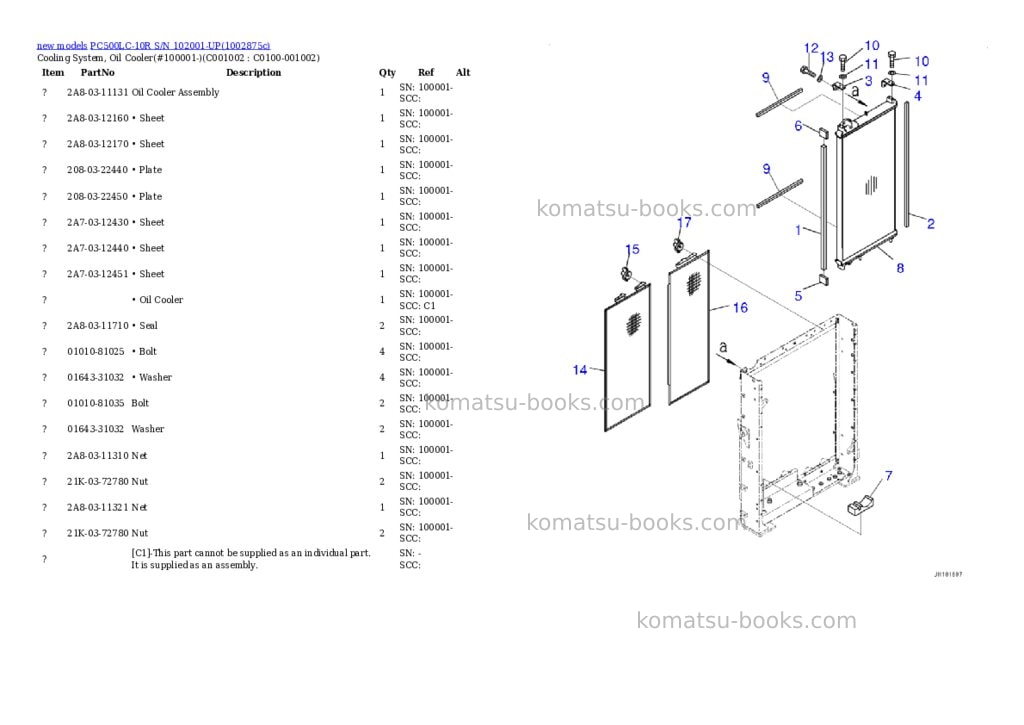 Komatsu PC500LC-10R S/N 102001-UP Parts catalog cover Page 8 Komatsu PC500LC-10R S/N 102001-UP Parts catalog cover Page 8