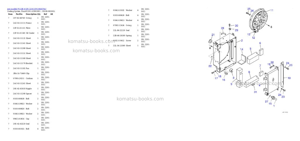 Komatsu PC33E-6 S/N 2201-UP Parts catalog cover