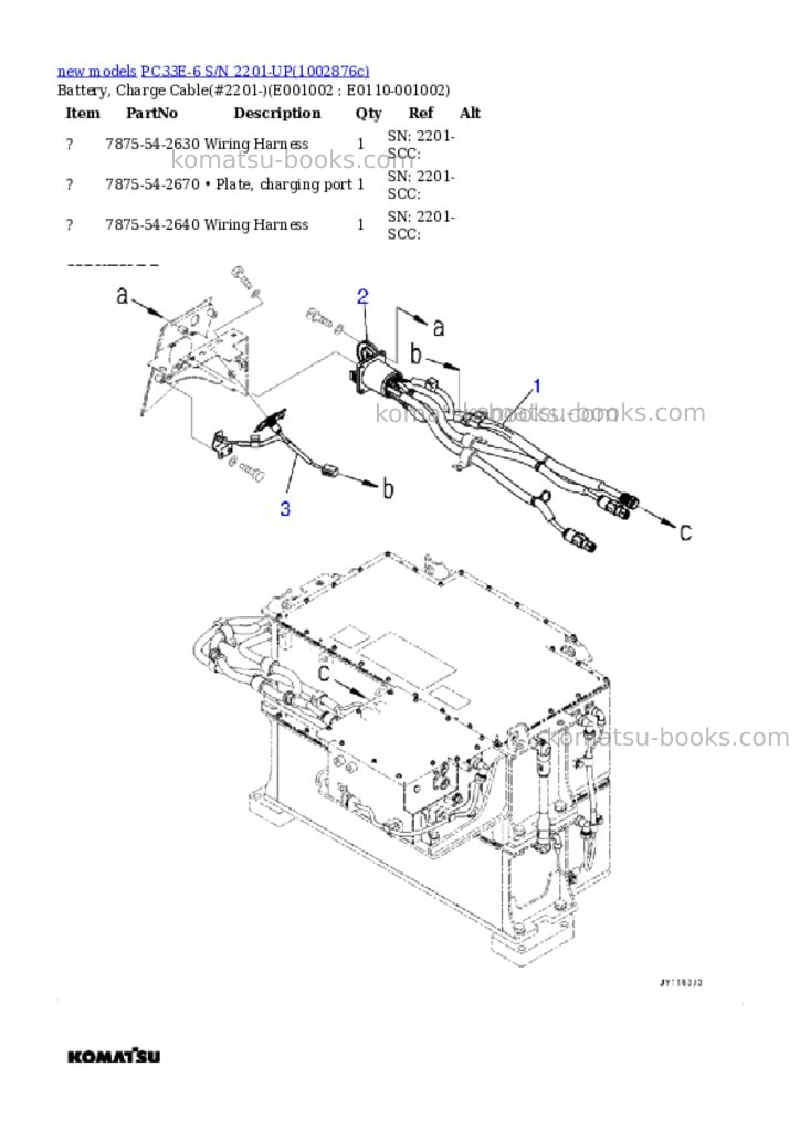 Komatsu PC33E-6 S/N 2201-UP Parts catalog cover Page 4