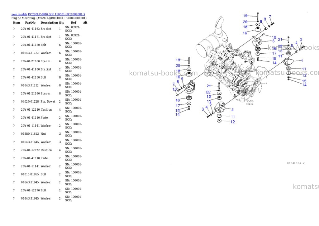 Komatsu PC220LC-8M0 S/N 110001-UP Parts catalog cover Komatsu PC220LC-8M0 S/N 110001-UP Parts catalog cover