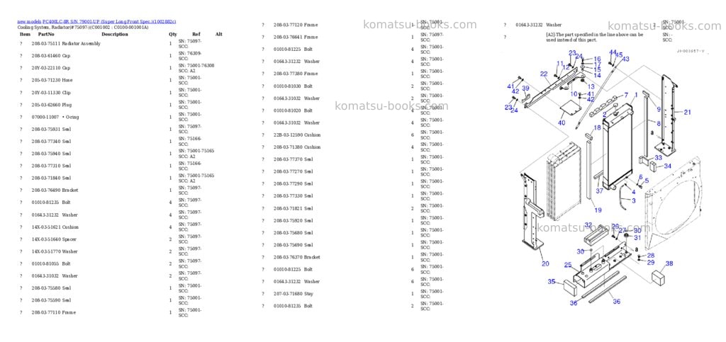 Komatsu PC400LC-8R S/N 79001-UP (Super Long Front Spec.) Parts catalog cover Page 6 Komatsu PC400LC-8R S/N 79001-UP (Super Long Front Spec.) Parts catalog cover Page 6