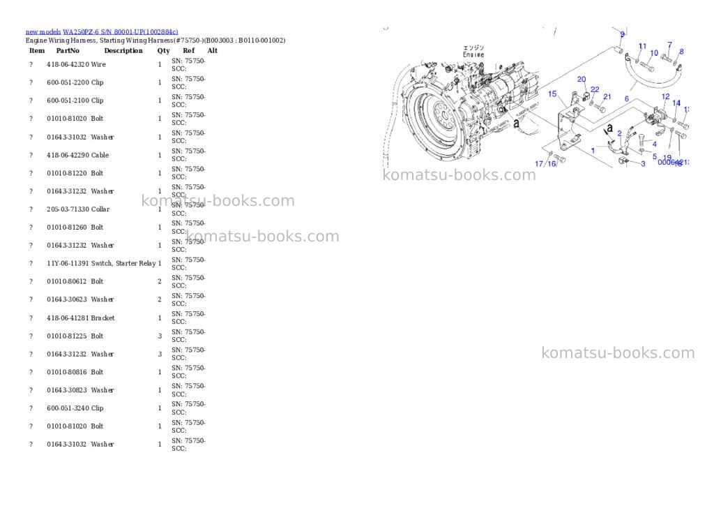 Komatsu WA250PZ-6 S/N 80001-UP Parts catalog cover Page 5