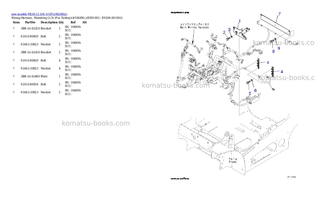 Komatsu FB30-12 S/N 0-UP Parts catalog cover Page 3