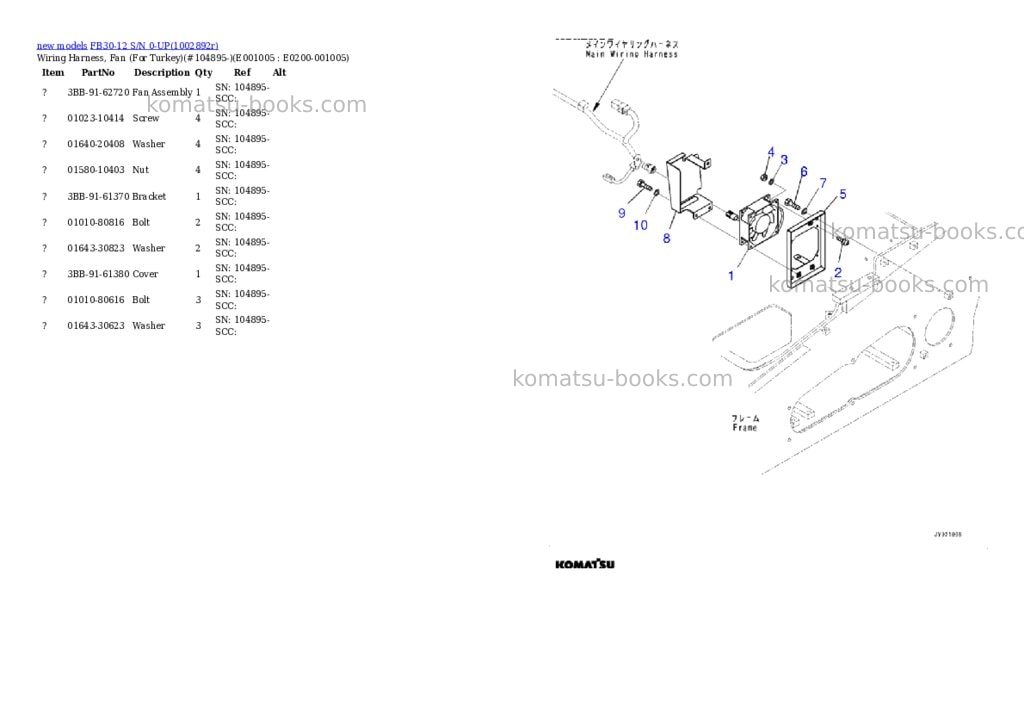 Komatsu FB30-12 S/N 0-UP Parts catalog cover Page 5