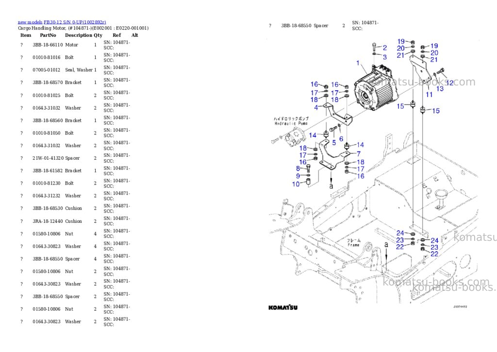 Komatsu FB30-12 S/N 0-UP Parts catalog cover Page 7