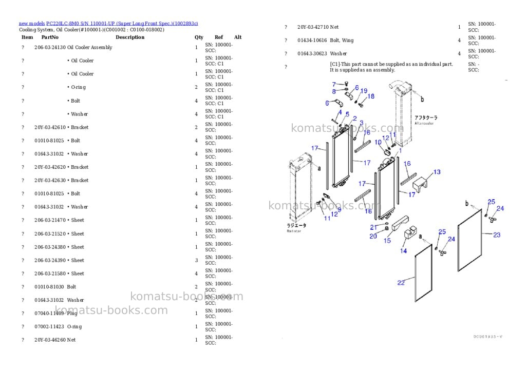 Komatsu PC220LC-8M0 S/N 110001-UP (Super Long Front Spec.) Parts catalog cover Page 7 Komatsu PC220LC-8M0 S/N 110001-UP (Super Long Front Spec.) Parts catalog cover Page 7