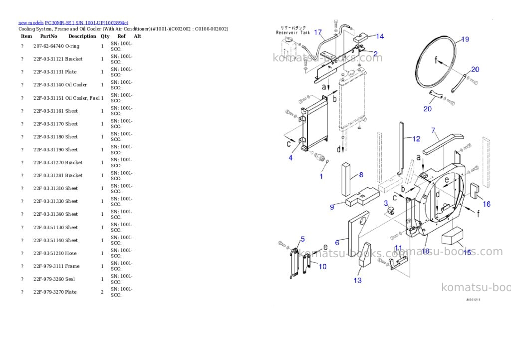 Komatsu PC30MR-5E1 S/N 1001-UP Parts catalog cover Page 8 Komatsu PC30MR-5E1 S/N 1001-UP Parts catalog cover Page 8