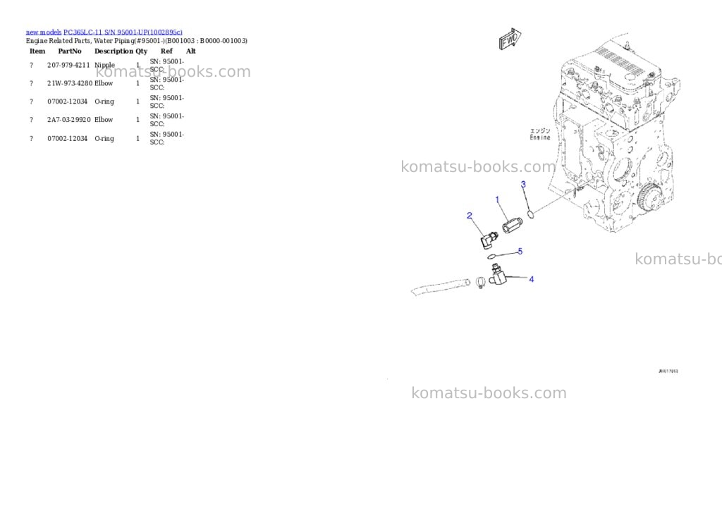 Komatsu PC365LC-11 S/N 95001-UP Parts catalog cover Page 3
