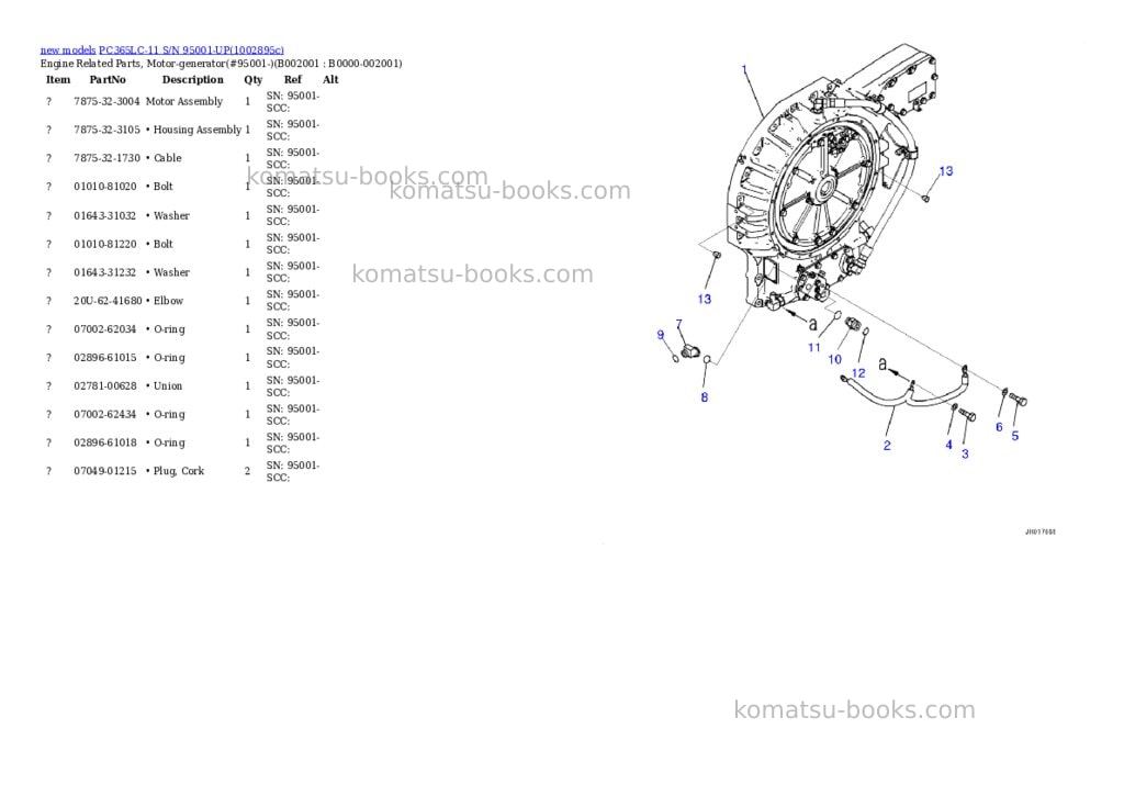 Komatsu PC365LC-11 S/N 95001-UP Parts catalog cover Page 5