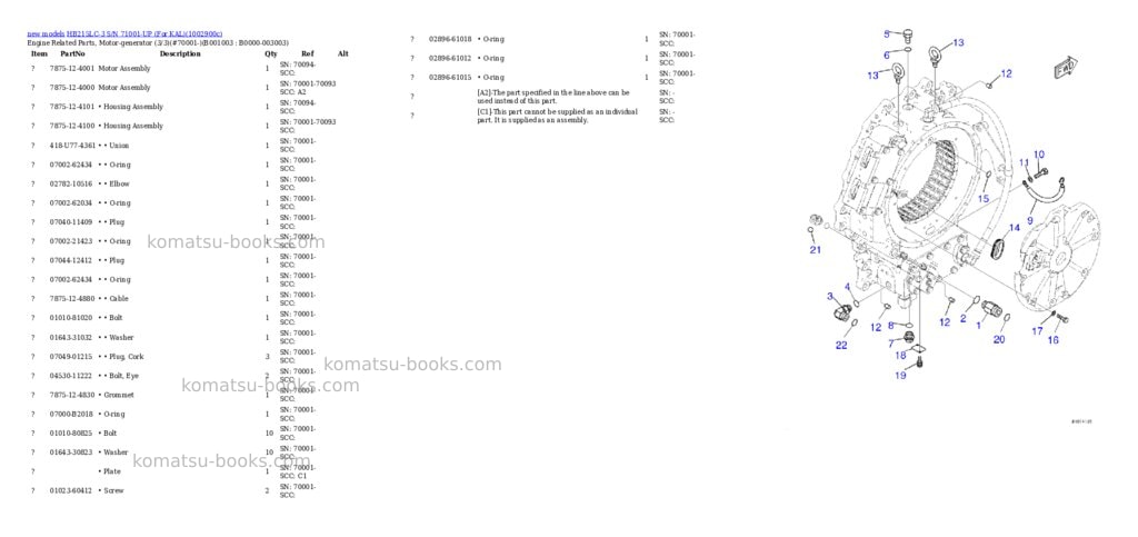 Komatsu HB215LC-3 S/N 71001-UP (For KAL) Parts catalog cover Page 3