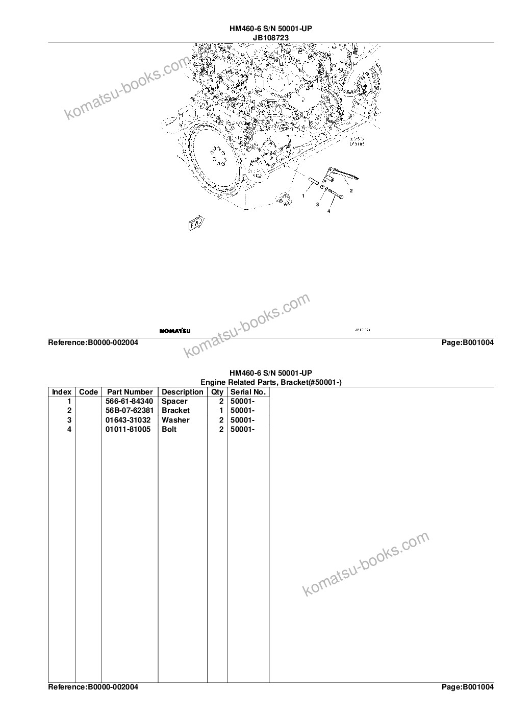 Komatsu HM460-6 S/N 50001-UP Ersatzteilkatalog Titelseite Seite 7