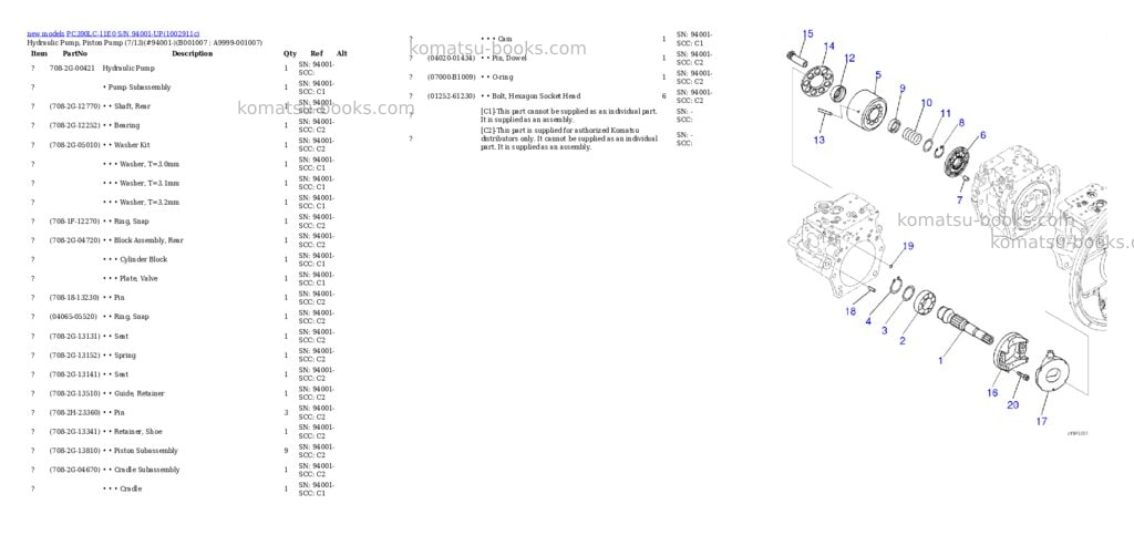 Komatsu PC390LC-11E0 S/N 94001-UP Parts catalog cover Page 7 Komatsu PC390LC-11E0 S/N 94001-UP Parts catalog cover Page 7