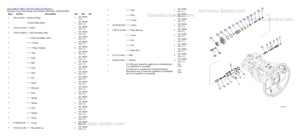 Komatsu PC390LC-11E0 S/N 94001-UP Parts catalog cover Page 8 Komatsu PC390LC-11E0 S/N 94001-UP Parts catalog cover Page 8