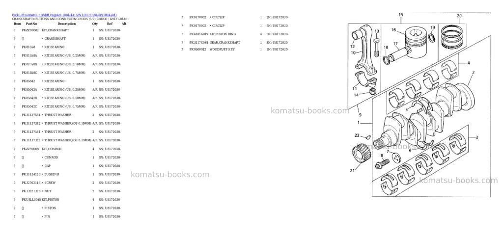 Komatsu 1004-4-f s/n u8172030-up Parts catalog cover Page 2 Komatsu 1004-4-f s/n u8172030-up Parts catalog cover Page 2