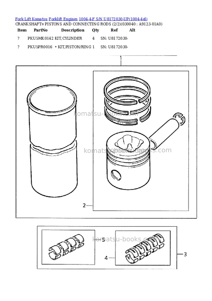 Komatsu 1004-4-f s/n u8172030-up Parts catalog cover Page 3 Komatsu 1004-4-f s/n u8172030-up Parts catalog cover Page 3