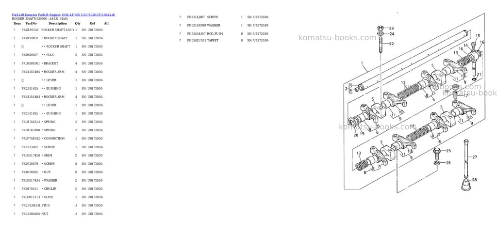 Komatsu 1004-4-f s/n u8172030-up Parts catalog cover Page 5 Komatsu 1004-4-f s/n u8172030-up Parts catalog cover Page 5