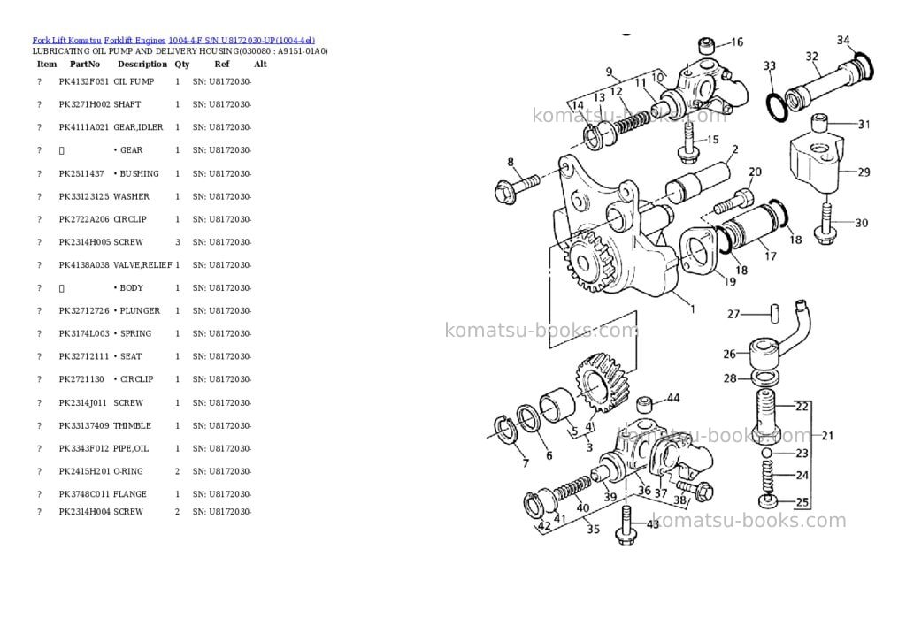 Komatsu 1004-4-f s/n u8172030-up Parts catalog cover Page 7 Komatsu 1004-4-f s/n u8172030-up Parts catalog cover Page 7