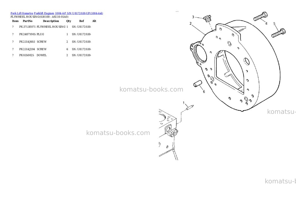 Komatsu 1004-4-f s/n u8172030-up Parts catalog cover Page 9 Komatsu 1004-4-f s/n u8172030-up Parts catalog cover Page 9