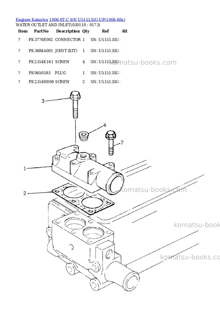 Komatsu 1006-6t-c s/n u515135u-up Parts catalog cover Page 10 Komatsu 1006-6t-c s/n u515135u-up Parts catalog cover Page 10