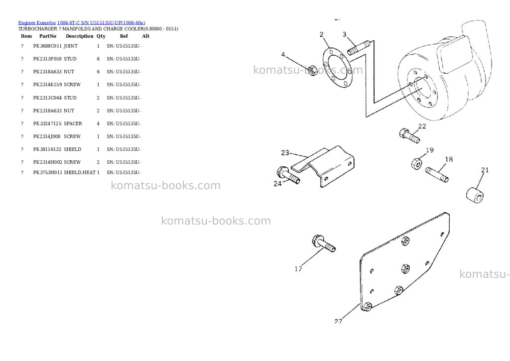 Komatsu 1006-6t-c s/n u515135u-up Parts catalog cover Page 7 Komatsu 1006-6t-c s/n u515135u-up Parts catalog cover Page 7