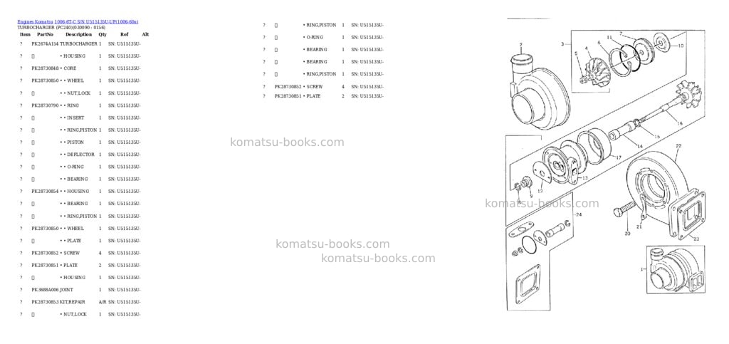 Komatsu 1006-6t-c s/n u515135u-up Parts catalog cover Page 8 Komatsu 1006-6t-c s/n u515135u-up Parts catalog cover Page 8