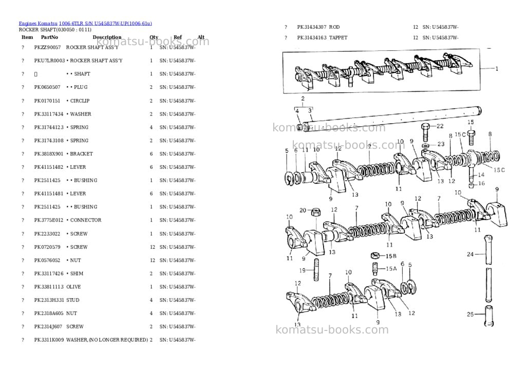 Komatsu 1006-6tlr s/n u545837w-up Parts catalog cover Page 4