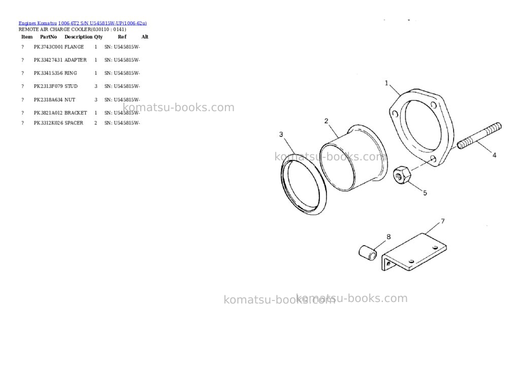 Komatsu 1006-6t2 s/n u545815w-up Parts catalog cover Page 10 Komatsu 1006-6t2 s/n u545815w-up Parts catalog cover Page 10