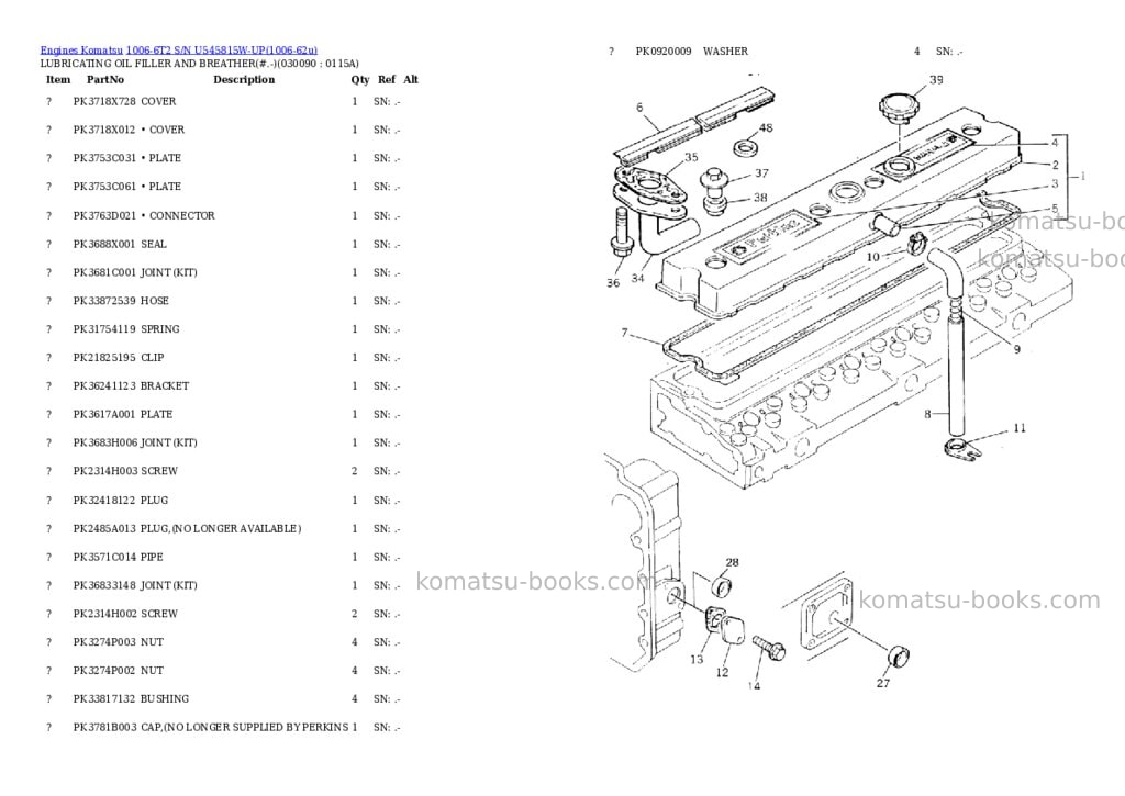 Komatsu 1006-6t2 s/n u545815w-up Parts catalog cover Page 8 Komatsu 1006-6t2 s/n u545815w-up Parts catalog cover Page 8