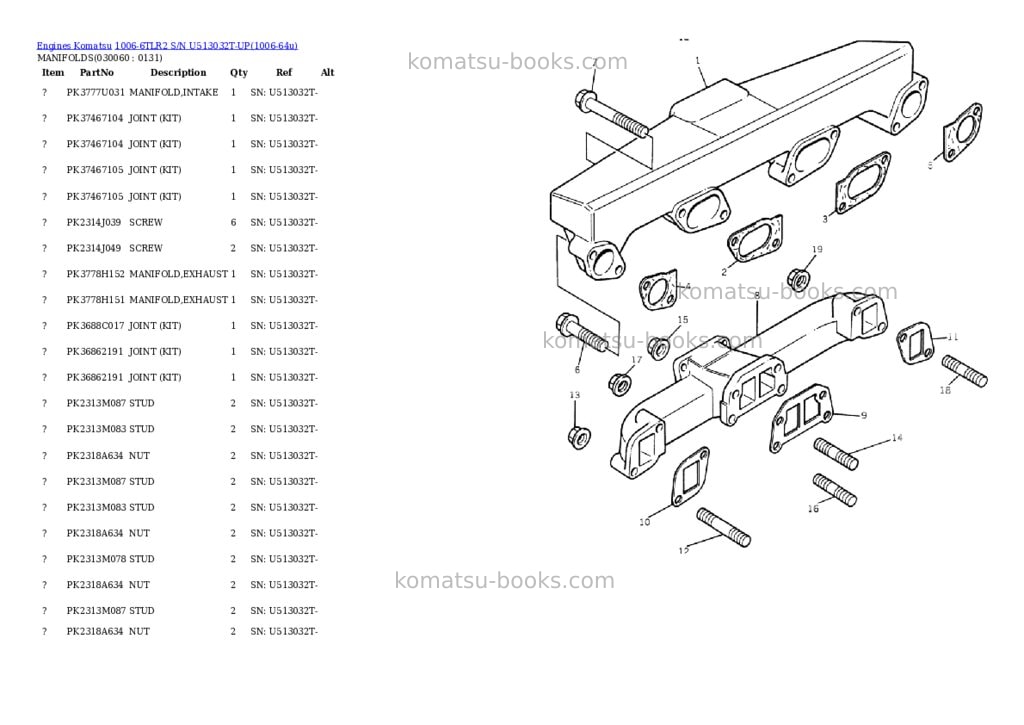 Komatsu 1006-6tlr2 s/n u513032t-up Parts catalog cover Page 5 Komatsu 1006-6tlr2 s/n u513032t-up Parts catalog cover Page 5