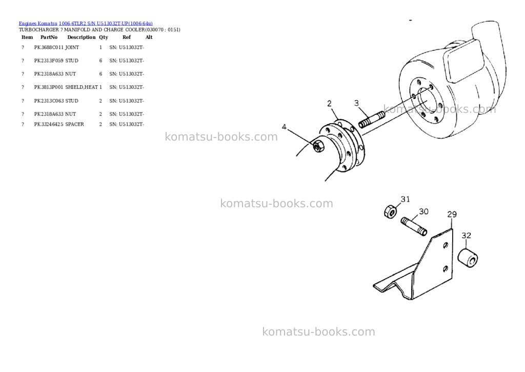 Komatsu 1006-6tlr2 s/n u513032t-up Parts catalog cover Page 6 Komatsu 1006-6tlr2 s/n u513032t-up Parts catalog cover Page 6